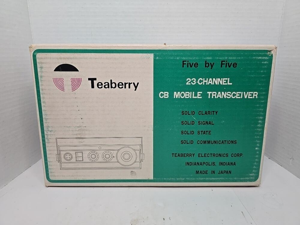 New Mint Vintage CB Teaberry (Model Five By Five 505) 23 Channel Two Way Radio
